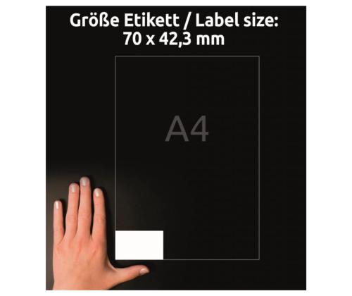 Kopio-lasertarra 70x42,3mm 100 arkkia/ltk. ZW 3652E 21-osainen