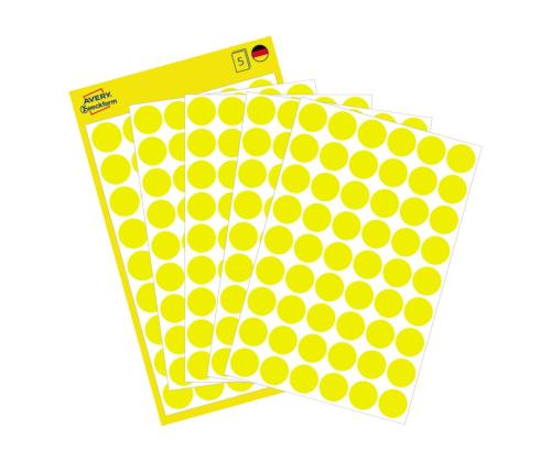 Pyöreä huomiotarra Q12mm keltainen ZW 3144