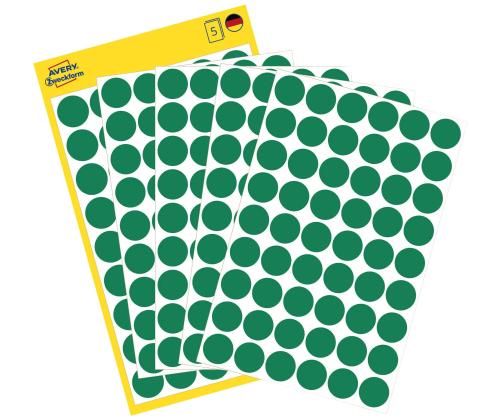 Pyöreä huomiotarra Q12mm vihreä ZW 3143