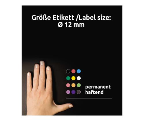 Pyöreä huomiotarra Q12mm sininen ZW 3142