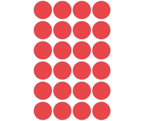 Pyöreä huomiotarra Q18mm punainen ZW 3004