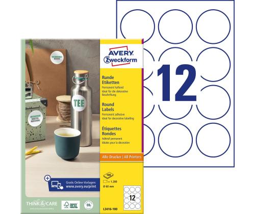 Tarratarra AVERY Zweckform Q60mm 100 arkkia (L3416-100)