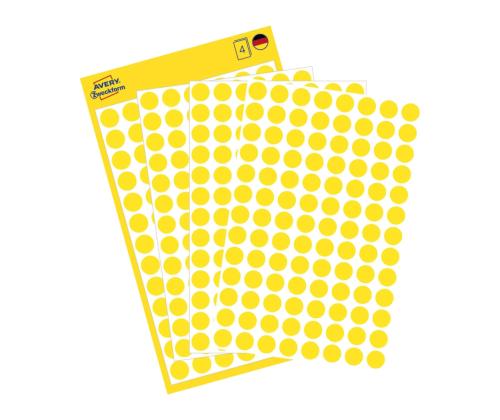 Pyöreä huomiotarra Q8mm keltainen ZW 3013