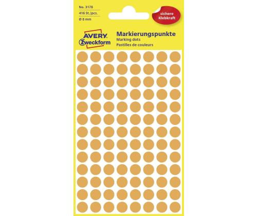 Pyöreä huomiotarra Q8mm oranssi ZW 3178