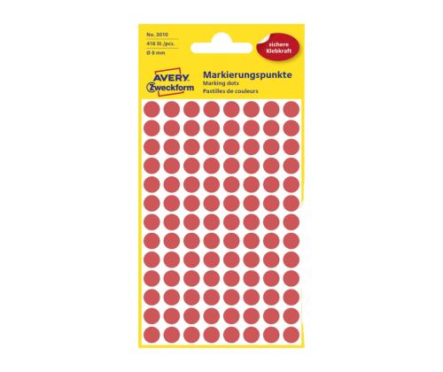 Pyöreä huomiotarra Q8mm punainen ZW 3010