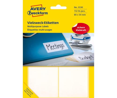Tarratarra kirjoitusohjeisiin AVERY Zweckform 80x54mm 112 kpl (3330)