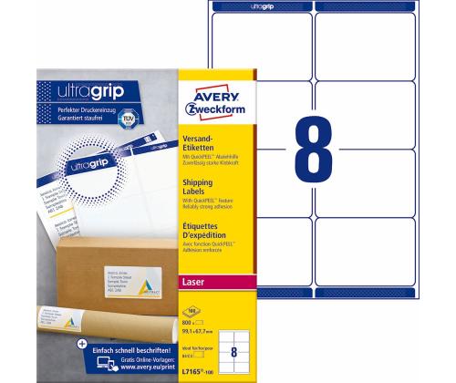 Kopio-lasertarra 99,1x67,7mm 100arkk/pkt L7165 Shipping Label
