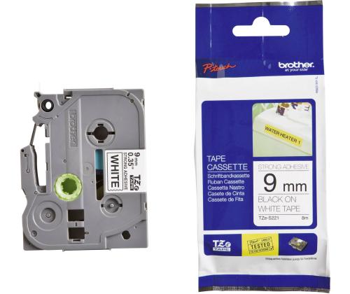 Kleepkirjalint/markeerimislint BROTHER Strong TZE-S221 9mm must/valgel