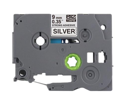 Kleepkirjalint/markeerimislint BROTHER Strong TZE-S921 9mm must/hõbedal analoog