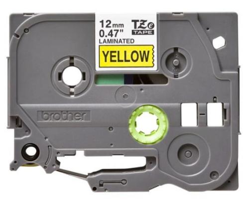 Kleepkirjalint/markeerimislint BROTHER TZE-631 12mm must/kollasel analoog