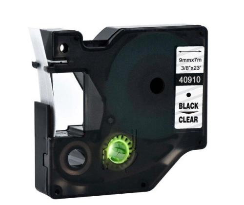 Kleepkirjalint/markeerimislint DYMO A40910 9mm must/läbipaistval analoog