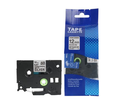 Kleepkirjalint/markeerimislint BROTHER Strong Matt TZe-SM931 12mm must/hõbedasel analoog