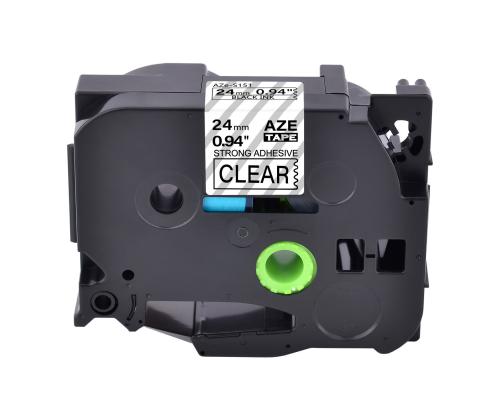 Kleepkirjalint/markeerimislint BROTHER Strong TZE-S151 24mm must/läbipaistval analoog
