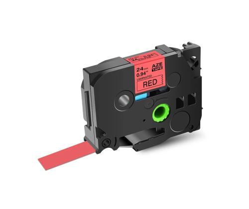 Teippi/merkintäteippi BROTHER TZE-451 24mm musta/punaisella analoginen