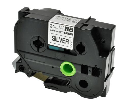 Teippi/merkintäteippi BROTHER TZE-951 24mm musta/hopea analoginen