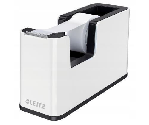 LEITZ Wow -teippiannostelija, valkoinen-musta, teipille, jonka koko on enintään 19 mm x 33 m