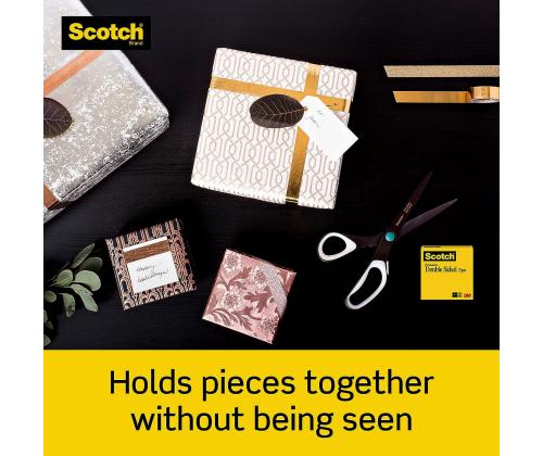 Teippi pohjalla SCOTCH D136 12mm x 6,3m kaksipuolinen läpinäkyvä