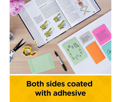 Teippi pohjalla SCOTCH D136 12mm x 6,3m kaksipuolinen läpinäkyvä