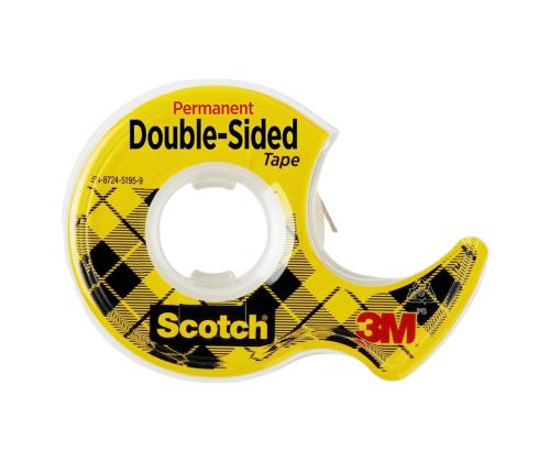 Teippi pohjalla SCOTCH D136 12mm x 6,3m kaksipuolinen läpinäkyvä