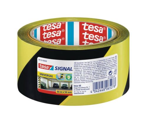Teippi/vaarateippi TESA 50mm x 66m kelta-musta