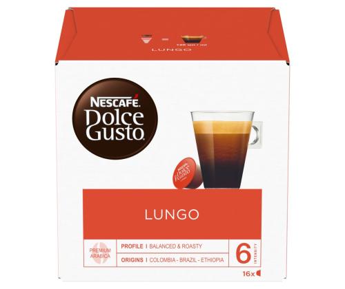 Kahvikapseli NESCAFE Dolce Gusto Lungo 16 kpl pakkauksessa