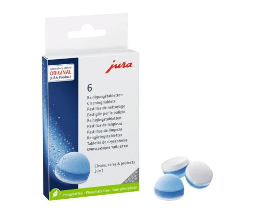 Kahvinkeittimen puhdistustabletit JURA 3-vaiheinen, 6 kpl