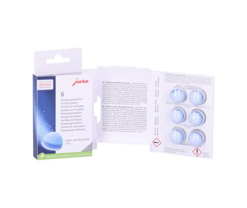 Kahvinkeittimen puhdistustabletit JURA 3-vaiheinen, 6 kpl