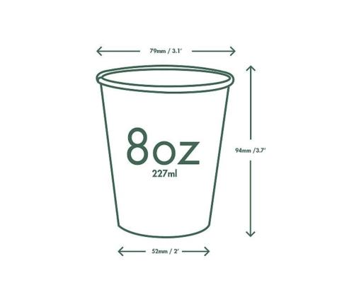 Pahvi kahvikuppi VEGWARE 240ml valkoinen 50kpl