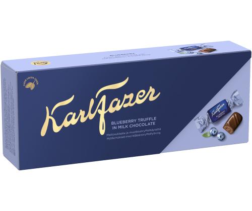 Karl FAZER maitosuklaakarkit mustikkatäytteellä 250g