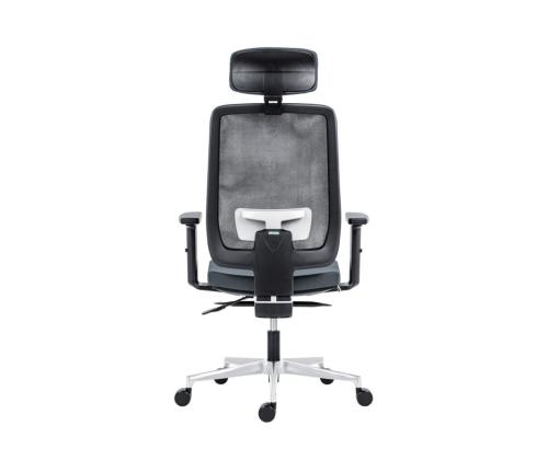 Työtuoli TEXAS musta verkkoselkänoja/BN7 musta istuin, aluna. jalka, niskatuella