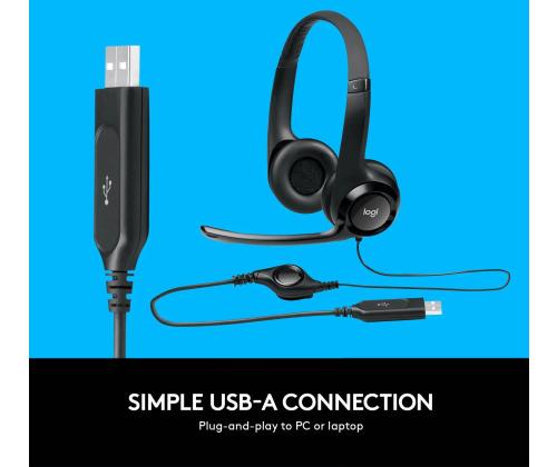 Kuulokkeet mikrofonilla Logitech H390USB