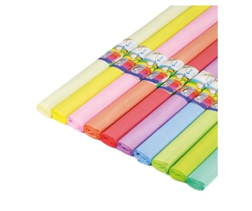 Kreppipaperi FIORELLO 10 väriä pastelli valikoima värejä