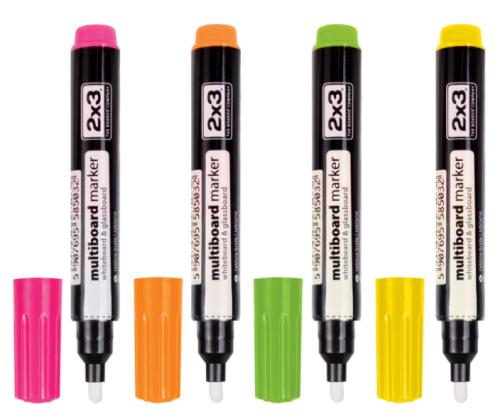 Liitu tussi-lasitaulu tussi MULTIBOARD neonvärit 4 kpl pakkauksessa