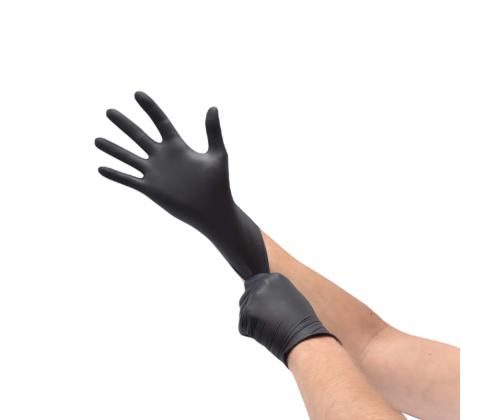 Kumikäsineet/nitriilikäsineet ilman puuteria S musta 100 kpl laatikossa Santex