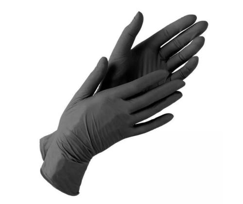 Kumikäsineet/nitriilikäsineet ilman puuteria S musta 100 kpl laatikossa Santex