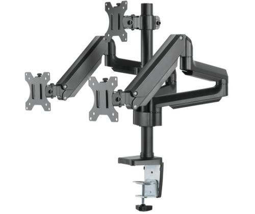 Näytön pidike monitorin pidike 3 näytölle DELTACO Triple Gas Spring