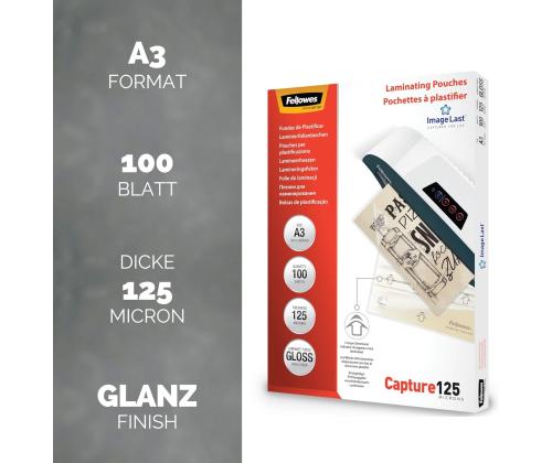 Laminointitasku A3 125mic 100kpl/pkt