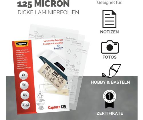 Laminointitasku A3 125mic 100kpl/pkt