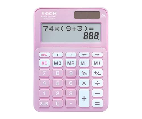 Pöytälaskin Toor TR-1223DB 10 numeron näytöllä, pinkki