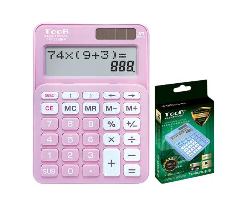 Pöytälaskin Toor TR-1223DB 10 numeron näytöllä, pinkki