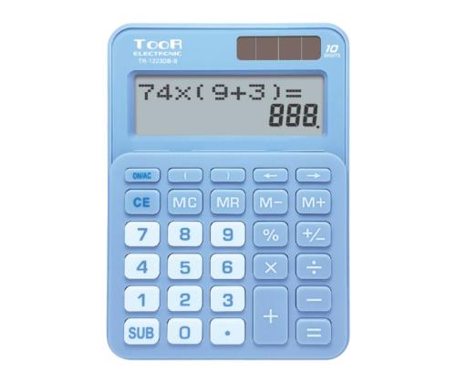 Pöytälaskin Toor TR-1223DB 10 numeron näytöllä, vaaleansininen