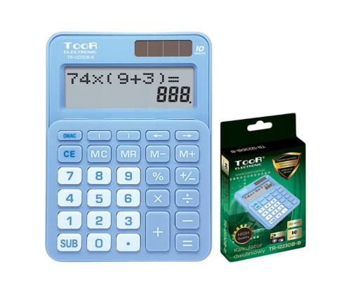 Pöytälaskin Toor TR-1223DB 10 numeron näytöllä, vaaleansininen