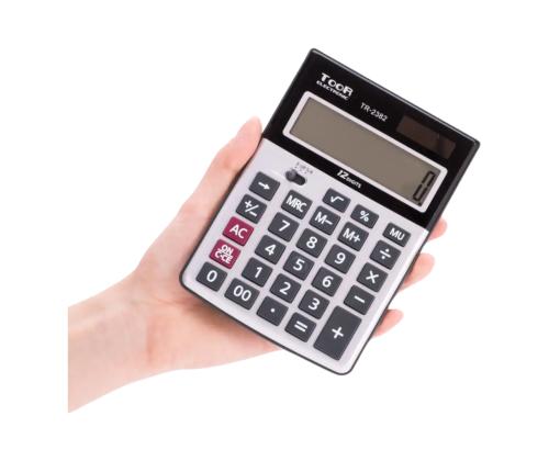 Pöytälaskin TOOR TR-2382 12-numeroinen hopeakotelo