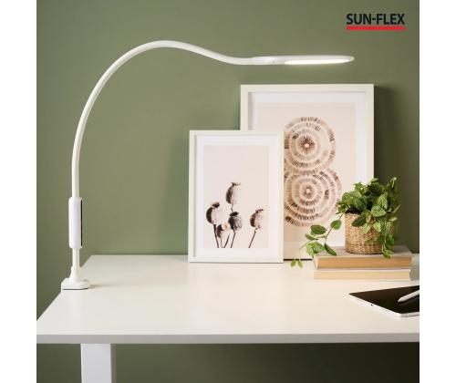 Pöytävalaisin SUN-FLEX Desklite LED 9W clip-on valkoinen