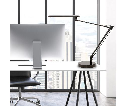 Pöytävalaisin UNILUX Mambo LED 6,5W, 3000K, 600lm /jalka+puristin, musta