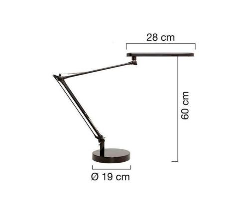 Pöytävalaisin UNILUX Mambo LED 6,5W, 3000K, 600lm /jalka+puristin, musta