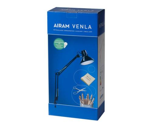 Pöytävalaisin Venla musta (E27)