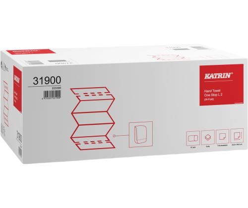 Lakanapyyhe 2-kerroksinen KATRIN OneStop 110 kpl, valkoinen, 20,6x34 cm