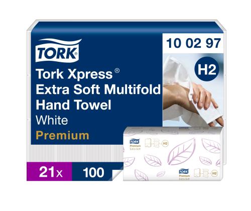 Lakanapyyhe 2-kerroksinen TORK Premium Extra Soft H2, 21x34cm 100 arkkia (100297)