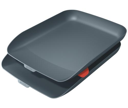 Asiakirjalaatikko LEITZ Cozy A4 harmaa 2 kappaleen pakkauksessa